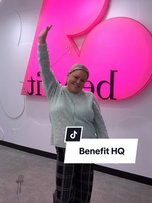 A post by @selenamup on TikTok caption: Spent the day with @BenefitCosmeticsCA 🩷 How cute is HQ though!  #benefit #benefitcosmetics #makeuptutorial #naturalmakeup 