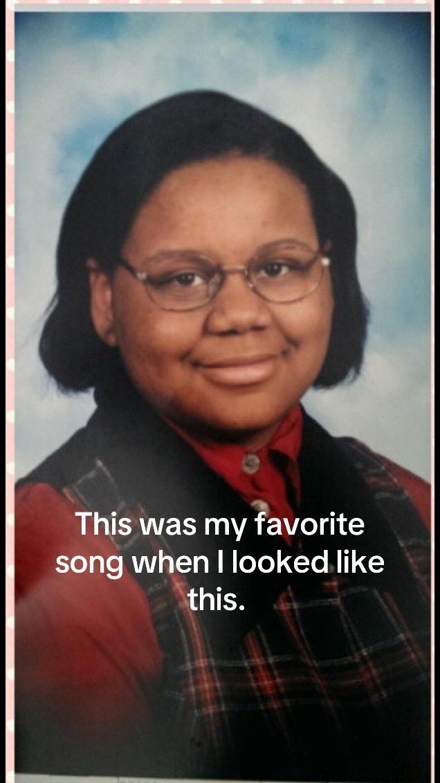 A post by @reesamteesa on TikTok caption: Had to jump on this trend. Yes, I know…. My mom was so mad at this school photo. #reesateesa #atthisage #fyp #dontjudgeme
