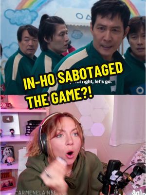 A post by @carmenelainee on TikTok caption: Replying to @Que.que.que emotional whiplash full squid game season 2 episode reaction on yt! [carmenelainee]⭐️  #squidgame #gihun #junho #inho #squidgamereaction #squidgameseason2 