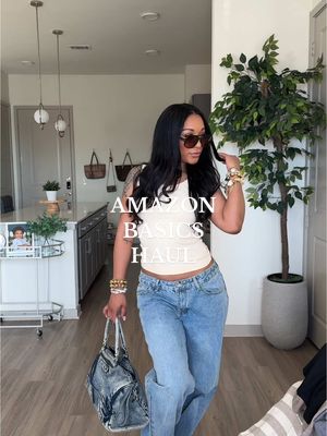 A post by @cec_marie95 on TikTok caption: A basic top can take you a long way with a little bit of style! These Amazon pieces are linked on my storefront in bio 🫶🏽  @Zeagoo  #amazonfashionfinds #amazonvirtualtryon #amazonbasics #amazonbasicshaul #amazonfashion #style #styling #outfitinspo #fashiontiktok 