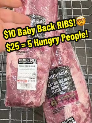 A post by @justinchopelas on TikTok caption: Let’s cook🍖“BBQ Baby Back RIBS”🔥 Budget Meals 25$=5 People!🤯 #fyp #Foodie #chopelasreviews #fypシ #foodvlog #foodcritic #foodreview #bbq #budgetmeal #ribs #partyplates 