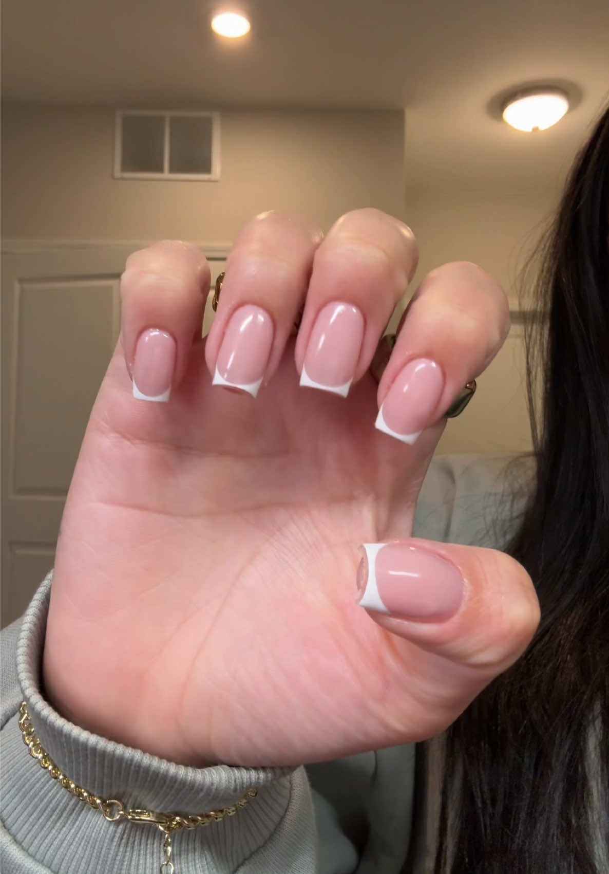 A post by @hudabubbaaa on TikTok caption: can’t go wrong with my frenchies 💅 nails | @three ✨  #nails #dayinmylife #dayinmylifevlog #Vlog #nailvlog #getreadywithme #DailyRoutine #MakeupRoutine #relatable #foryoupage #foryou #fyp #comewithme