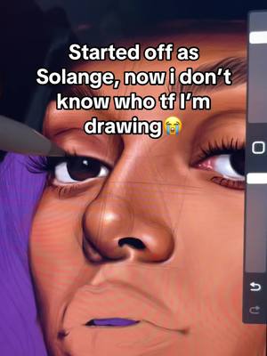 A post by @hayinrej on TikTok caption: Like i know it’s tea but…..dis left hand working hard avoiding the lips and teeth at all cost😵‍💫 #fypシ #solange #blackart #bhm #blackartist #blackart #procreate #viraltiktok 