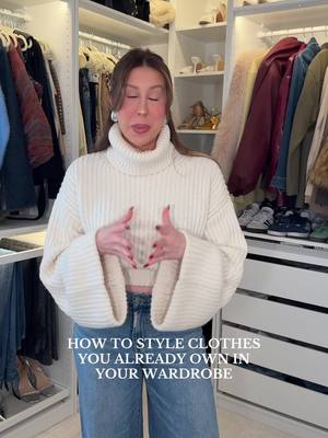 A post by @stylingwithkenzie on TikTok caption: stop buying more clothes and learn how to style what’s in your closet 🚨 #fashion #howtostyle #clothes #wardrobe #hacks #shopping #outfits 