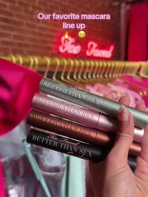 A post by @toofaced on TikTok caption: We think about Better Than Sex Mascara all the time 😌 This mascara line up is the secret to bold, beautiful, and dramatic lashes that stand out 😍 Shop Better Than Sex on TikTok Shop! #toofaced #tfcrueltyfree 