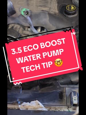 A post by @deanoffords40 on TikTok caption: TECH TIP ECOBOOST WATER PUMP #auto #ford #fordtech #tech #techtalk  #mechanicsoftiktok #mechaniclife #mechanic #cartok #techtok #techtoktips 