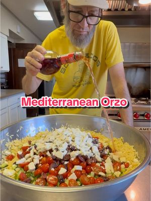 A post by @oldscoolkevmo on TikTok caption: Mediterranean Orzo Salad With Grilled Chicken #oldscoolkevmo #sororitychef #piphichef #nevadawolfpack #myway #orzo #pasta #sslad