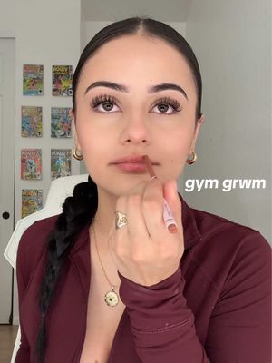 A post by @evelynomadera on TikTok caption: 💋 Products - Nivea moisturizer   @revlon skin tint  @Hourglass Cosmetics concealer  @Charlotte Tilbury contour  @Pixicosmeticstudio blush  @Beauty Creations Cosmetics lip liner @Anastasia Beverly Hills dewy set   #fyp #gym 