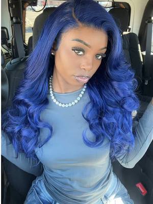 A post by @orianaasmr on TikTok caption: Incredible!! $140 get this 26inch dark blue 13x4 wig😍  @eullair hair @eullair hair shop  #blue #darkblue #wig #wiginstall #straight #amazon #eullairhair #sale #wigtok #fy 