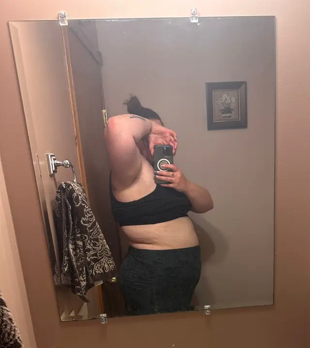 A post by @karleemethric on TikTok caption: I started my weight loss journey once again. I’m 2020, I had lost almost 80lbs. So proud of myself. But through my unhappiness, abuse, a marriage that wasn’t working, to learning I was being cheated on and being used for money and a home. My marriage ended and I gained back all of the weight due to stress and depression. But now, finding myself after this ended marriage and finding a better version of myself, I have emerged once again to transform myself, for me! I want to have kids before I get to old with the person I now love. I want to be able to be around for my new love and be the best version of myself for me and him. Going through what I have has made me stronger and a better person. And I’ll continued to strive for that forever. #fypシ゚ #weightloss 