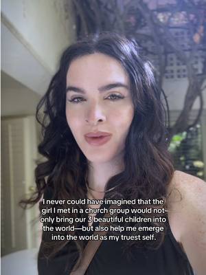 A post by @shayescott on TikTok caption: I never imagined that the girl I met in a church group would not only bring our three beautiful children into the world but also help me step into my truest self. Through love, patience, and unwavering support, she stood by me as I found my way to authenticity. She didn’t just build a family with me—she helped me build me. Forever grateful for this love, this life, and this journey. 💖🏳️‍⚧️ @dramandascott  #trans #wlw #lgbtq #LoveIsLove #marriedlife