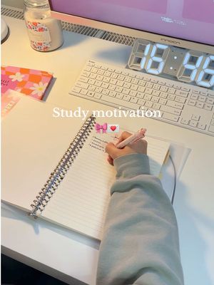 A post by @pinkcoconutt on TikTok caption: Study motivation🎀💌 Let’s study together! #study #studytok #studying #studytips #studywithme #school #afterschool #studyvlog #aesthetic 