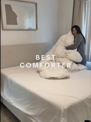 A post by @homewithhellen on TikTok caption: This comforter will make you feel like you are sleeping on clouds ☁️☁️ I can’t believe it’s available on the TikTok shop!! @APSMILE  #goosedown #comforter #duvet   #fluffybedding #cloudbedding #cozybedding #bedroomfinds #bedroominspo #bestcomforter #cozybed #cozyhome  