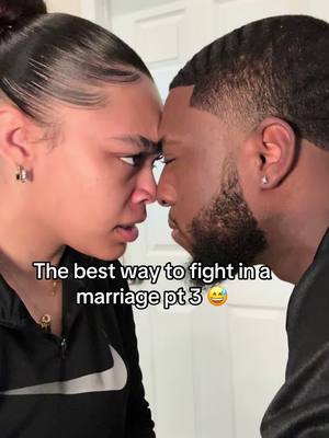 A post by @beefingwiththeblacks on TikTok caption: I guess yall can tell we’re not arguing by now 😅😂 @callmeCollins.h.d.c #marriedlife #couples #fyp #couplecomedy #marriage #viralvideo #arguing 