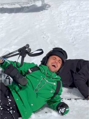 A post by @fabioandben on TikTok caption: When you want to learn to ski in your late 20s #fabioandben