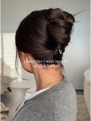 A post by @gjuanita on TikTok caption: 3 hairstyles i wear, instead of doing slick backs 🤍✨ 1. french twist - looks so elegant and high-effort when it only takes 1 minute to do 2. half-up claw clip - this is my go to for when i want my hair out of my face, but still want to wear it down 3. french pin messy bun - i love using pins to secure my buns whether that's a messy or sleek bun. seeing the beautiful pins really gives it that extra touch!  #hairstyles #easyhairstyles #hairtutorial #healthyhair #longhair #hairtok 