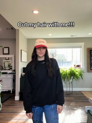 A post by @hair.by.kayla1 on TikTok caption: DONT DO THIS AT HOME!!  Cut about 2-3 inches off!!   Please message me or someone near you to get a fresh cut! My hair desperately needed it!  #athomehaircut #deadends #freshhair #beautyyyy #fyp 