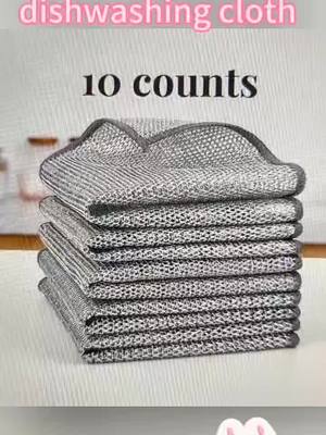 A post by @user7629610158657 on TikTok caption: 10 Counts multipurpose wire dishwashing rags double-layer dishwashing cloth #Non-scratch wire dishcloth for kitchen #Gift double layer #TikTokShop 