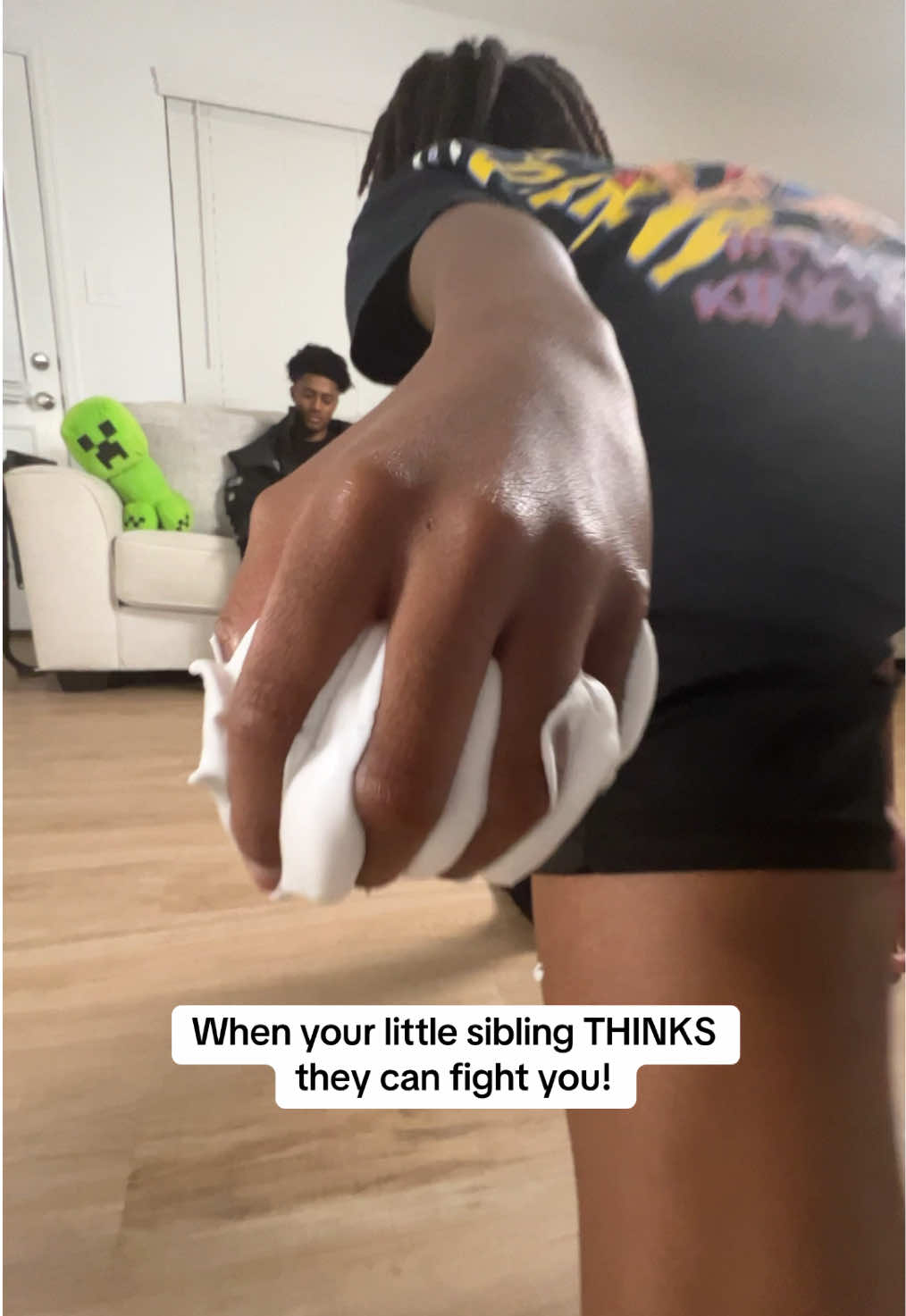 A post by @legendaryjay_ on TikTok caption: Oh HEED me little one! For I will NEVER let you win in ANYTHING! Let us take a second to remember the little siblings who challenged us! Quick TikTok Disclaimer for the mods: The MUSIC is under 60 Seconds!!! Leave me alone! And a message for the audience, thank you SO much for enjoying and uplifting the Uno Edit! I did this one for YOU because I love you! I sacrificed everything to make this and I hope you love it! #legendaryjay #anime #siblings 