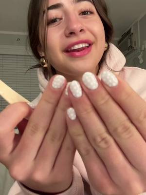 A post by @demetradias on TikTok caption: don’t watch if u have trypophobia #polkadotnails 😔