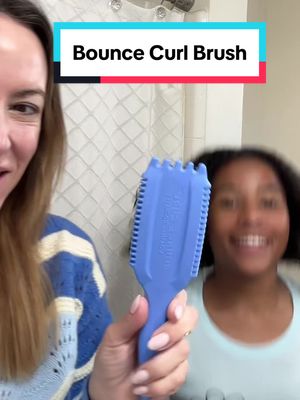 A post by @poshinprogress on TikTok caption: Does the Bounce Curl Brush really work? Yes! Gigi’s curls looked so much more defined, healthy and shiny! But the best part was Gigi’s confidence. I could tell she really loved her curls. #bouncecurl #bouncecurlbrush 