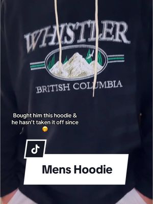 A post by @sydneyy_nicole on TikTok caption: Size up if you are buying!! But obsessed #mensclothes #giftsforhim #boyfriend #giftsforboyfriend #hoodie #menshoodie #preppyaesthetic #mensfashion 