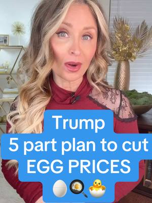 A post by @lisaremillard on TikTok caption: #eggprices #agriculture #eggs Trump Administration through the Agricultural Dept issues a 5 point strategy to bring down egg prices. But the secretary says it is NOT going to happen overnight. 