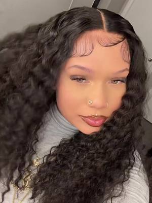 A post by @cajunfootrub on TikTok caption: When I get bored of wigs, but this...👀😍😍 @oqhairshop @OQHAIR #beginnerwiginstall#blackgurlmagic#wigreview #tiktokshopwigs #TikTokShopLoveAtFirstFind #gluelesswig #waterwavewig #curlyhair #longcurls