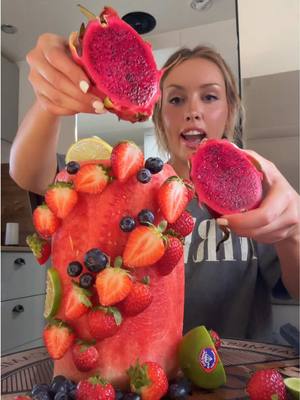 A post by @chloe_dillon on TikTok caption: Watermelon cake for the win 🍉 #watermeloncake #trend #fruit 