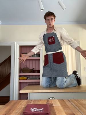 A post by @williamconrad_ on TikTok caption: I designed an apron!  It's avalible now from the link in my bio 🫶🏻  @hedleyandbennett