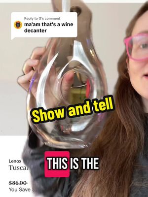 A post by @goojiepooj on TikTok caption: Replying to @G I see why everyone thinks decanter, but it is a picture. #pitcher #decanter #leadglass #chinacabinet 