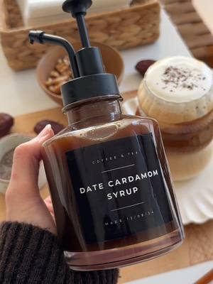 A post by @moribyan on TikTok caption: Date Cardamom Syrup 🤎☕️ full recipe up on the blog as always - link in bio!