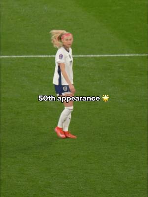 A post by @england on TikTok caption: 50 caps up and so many special memories ✨ #england #Lionesses #chloekelly #debut @Chloe Kelly 