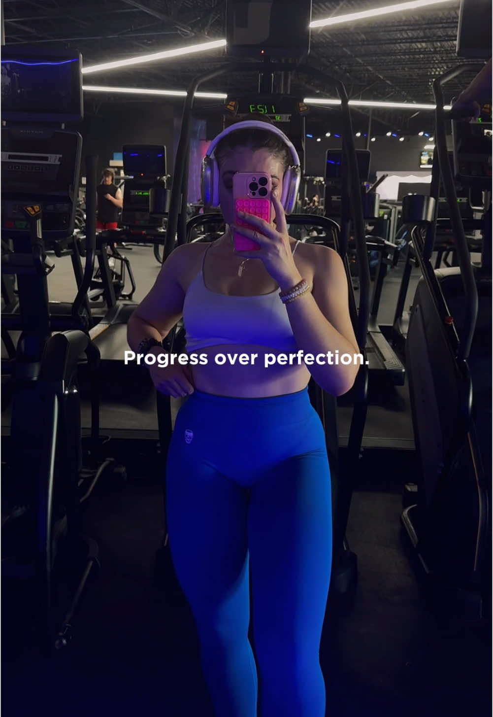 A post by @kennadi.kuz on TikTok caption: progress > perfection 💙#CapCut #fyp #workout #GymTok #gymmotivation #progress #transformationthursday #girlswholift #gymshark66 #explore #gymreapers 