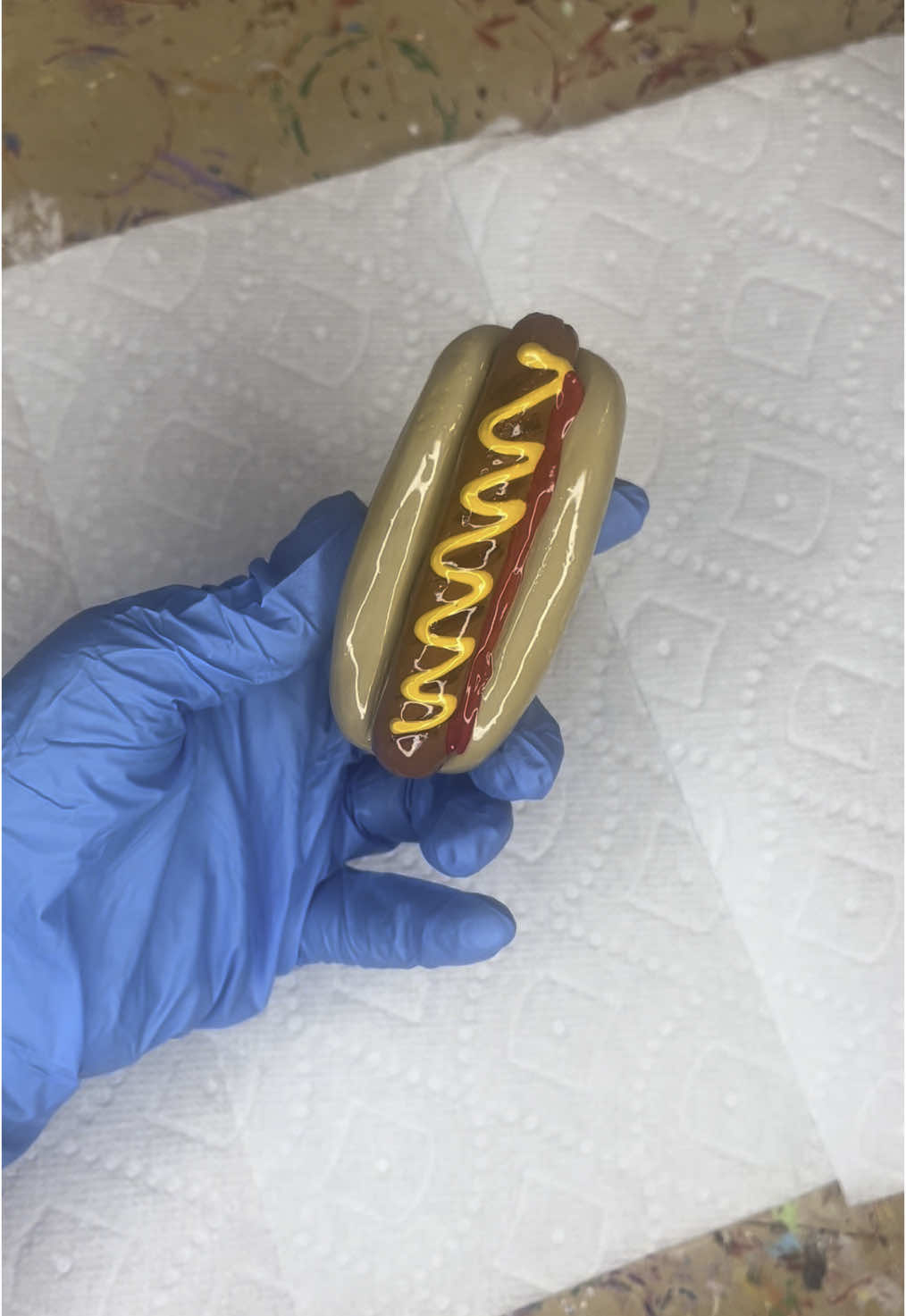 A post by @nickid_creations on TikTok caption: The hotdog handles are everythingggt 🥲🌭❤️ #Art #homedecor #decor #hotdog #artist #foryou #fyp #clay #kitchen 