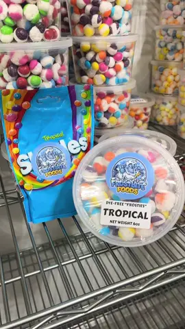 A post by @frostbitefoods on TikTok caption: Thank the Lordy, there’s no Red40! #freezedriedcandy #skittles #candy #frostbitefoods 
