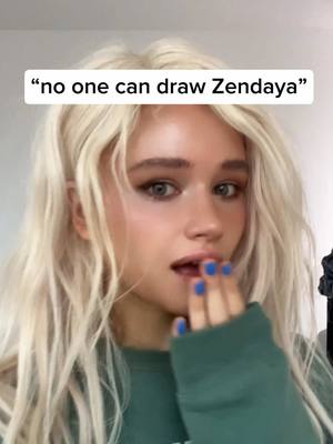 A post by @juliagisella on TikTok caption: no one can draw Zendaya✨ i tried my best though ✋😭 #art #drawing #zendaya 