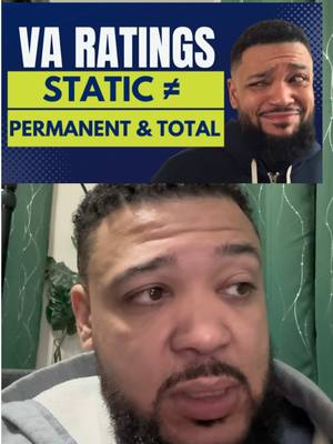 A post by @veterandp on TikTok caption: Static vs. P&T – NOT the Same! 🤔 A lot of veterans assume if their conditions are static, their rating is locked in—but that’s NOT always the case. The VA can still review and reduce your benefits if you’re not truly P&T. 🚨 Don’t get caught off guard. I break it all down in my latest video—hit the link in my bio to watch! #VADisabilityProcess #VAClaims #VeteranBenefits #VADisability #StaticVsPT #VeteranSupport 