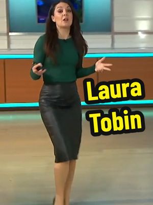 A post by @maibagainhotbabes2x on TikTok caption: Laura Tobin This Morning 🔥 #LauraTobin #LeatherSkirt #WOW 