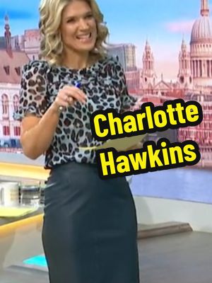 A post by @maibagainhotbabes2x on TikTok caption: Charlotte Hawkins This Morning 💥 #CharlotteHawkins #LeatherSkirt #Heels #WOW 