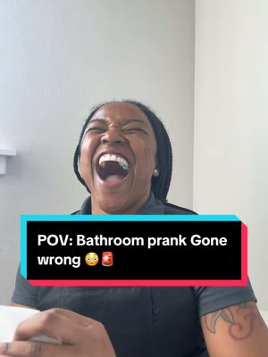 A post by @chymarron_official on TikTok caption: POV: Bathroom prank on Captain 👩‍✈️ Gone wrong 😳🚨 #fyp #explore  #explorepage 