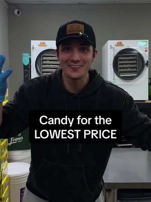 A post by @candeezeco on TikTok caption: Since I own the candy factory… you can get this candy for an INSANELY low price! #candy #SmallBusiness #freezedried 