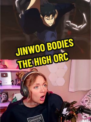 A post by @carmenelainee on TikTok caption: EVERYONE’S REACTION TO JINWOO HAHAHAHAHA — full solo leveling season 2 episode reaction on yt! [carmenelainee]⭐️  #sololeveling #jinwoo #jinho #sungjinwoo #sololevelingreaction #anime #manga #animereaction #sololevelingseason2 