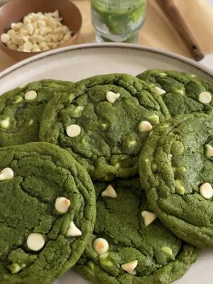 A post by @moribyan on TikTok caption: have a matcha and a matcha white chocolate chip cookie 🍵