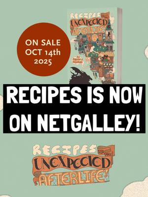 A post by @megstearoom on TikTok caption: NOW ON NETGALLEY! 🎉 Recipes for an Unexpected Afterlife is LIVE and ready for you on Netgalley! I am so excited to release this heartwarming story into the world and can’t wait to see it find its audience. You can request it now at the 🔗 in my byoh! #cozyfantasy #recipesforanunexpectedafterlife #megstearoom #cozyfantasyrec #epicfantasy #BookTok #greenscreen 