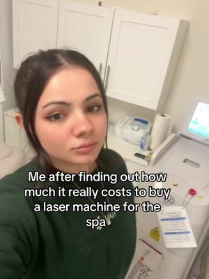 A post by @nalu.skin on TikTok caption: Finding out the cost of the laser machine , Not to mention the insurance, maintance , etc #soloesthetician #esthihumor #dfwesthetician #lasertechnician #laserhairremovalclinic 