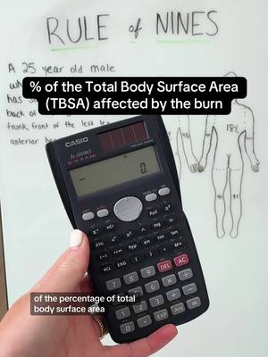 A post by @nurseinthemakingkristine on TikTok caption: Rule of Nines🔥🏥 #nurse #nursingschool #BSN #RN #LPN #criticalcare #burns #fluidresuscitation #nursingstudent #nurseinthemaking