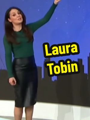 A post by @maibagainhotbabes2x on TikTok caption: One Minute Of Laura Tobin This Morning 🔥 #LauraTobin #LeatherSkirt #WOW 