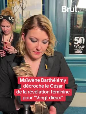 A post by @brutofficiel on TikTok caption: Maïwène Barthélémy décroche le César de la révélation féminine dans "Vingt dieux" #cesars2025 #cinema #cesar #onregardequoi 