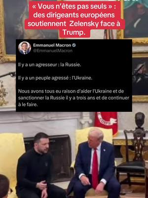 A post by @brutofficiel on TikTok caption: « Vous n’êtes pas seuls » : des dirigeants européens soutiennent  Zelensky face à Trump.